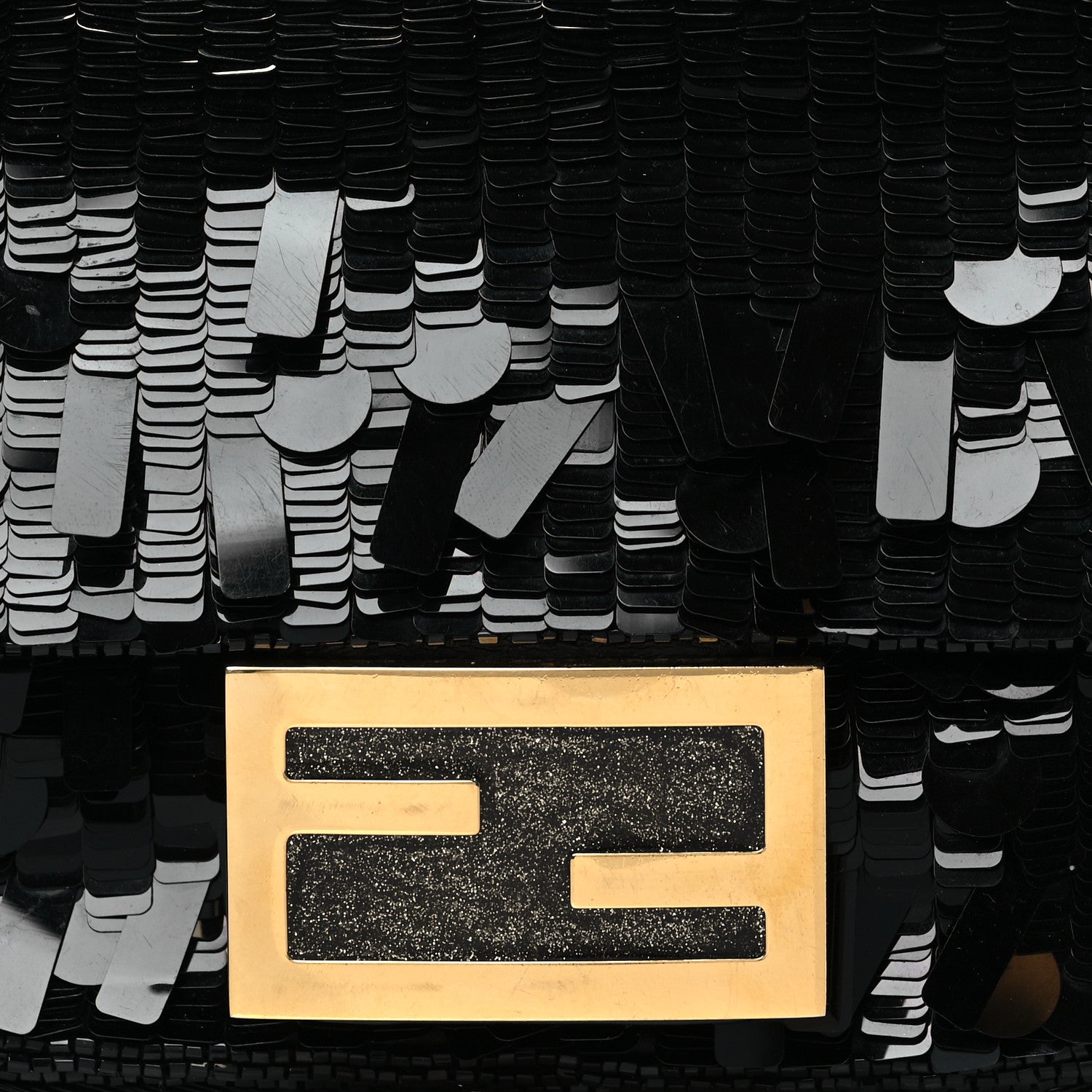 Fendi Sequin Paillettes Shiny Nappa Sex and the City Mini Baguette Black 7 of 9