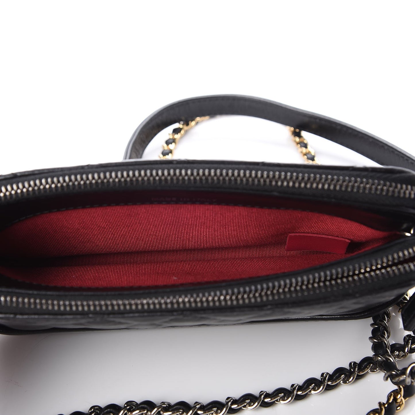 Aged Calfskin Quilted Small Gabrielle Clutch With Chain Black