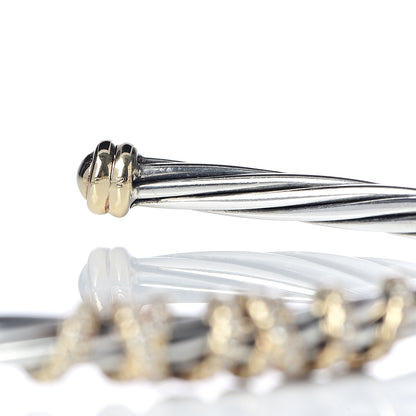 David Yurman Sterling Silver 18K Yellow Gold Diamond 4mm Helena Station Bracelet M 5 of 5
