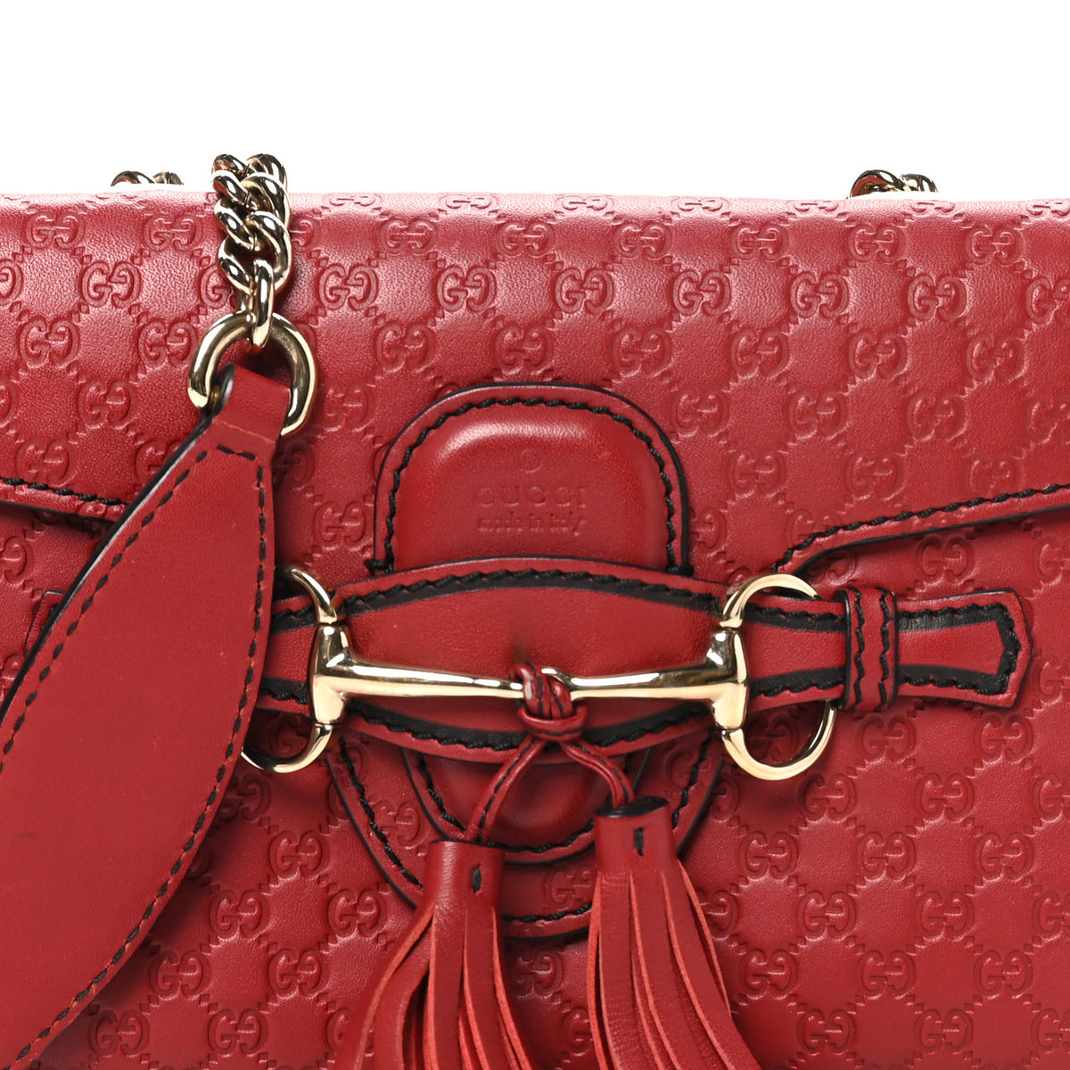 Soft Microguccissima Mini Emily Chain Shoulder Bag Rosso