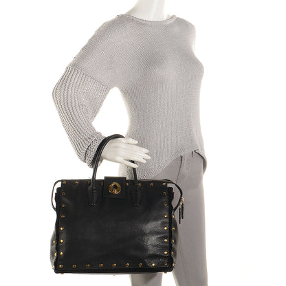 Saint Laurent Leather Muse Studded Cabas Black 2 of 9