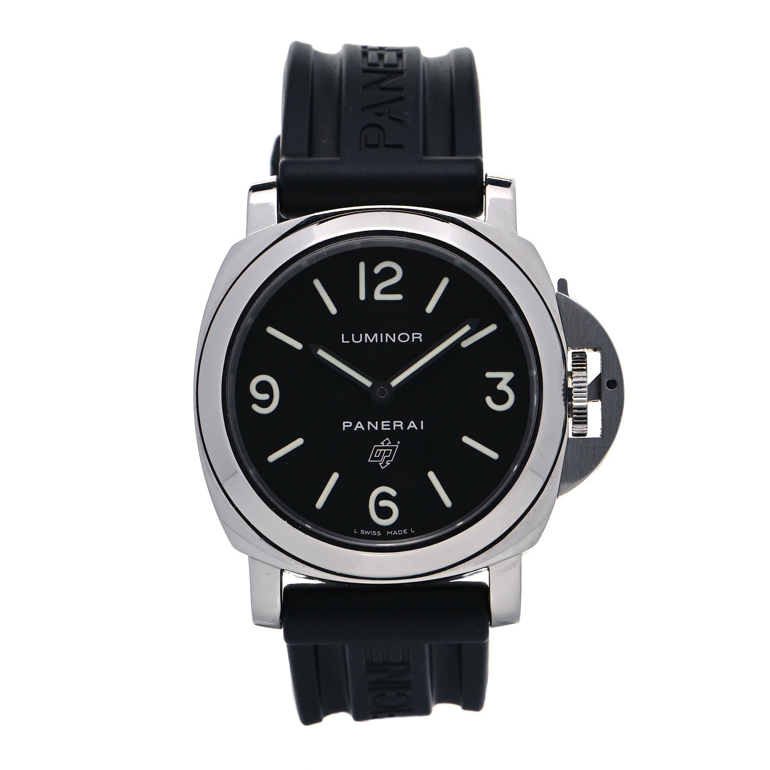 Panerai Stainless Steel Rubber 44mm Luminor Base Logo Manual Winding Watch Black PAM00773 1 of 5