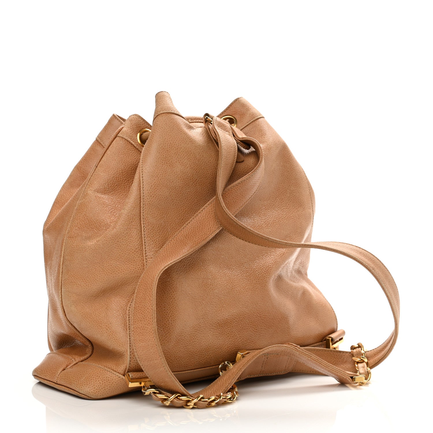 Chanel Caviar Drawstring Backpack Beige 4 of 17