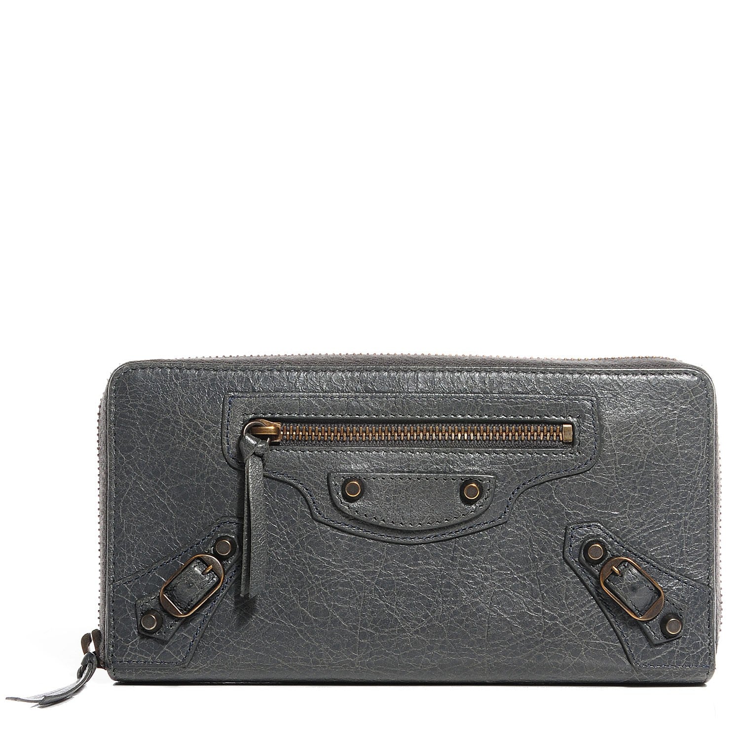 Balenciaga Agneau Classic Hardware Continental Zip Around Wallet Gris Tarmac 1 of 8