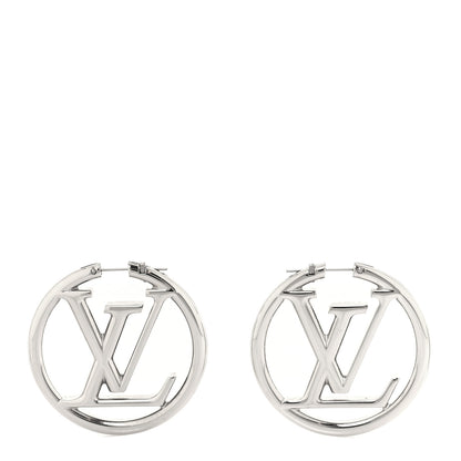 Louis Vuitton Palladium Louise Hoop Earrings Silver 1 of 5