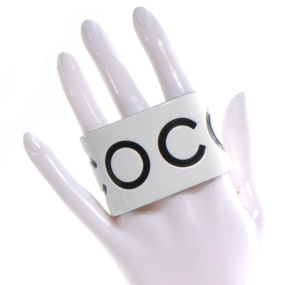 Chanel Resin Coco Wide Cuff Black White 2 of 5