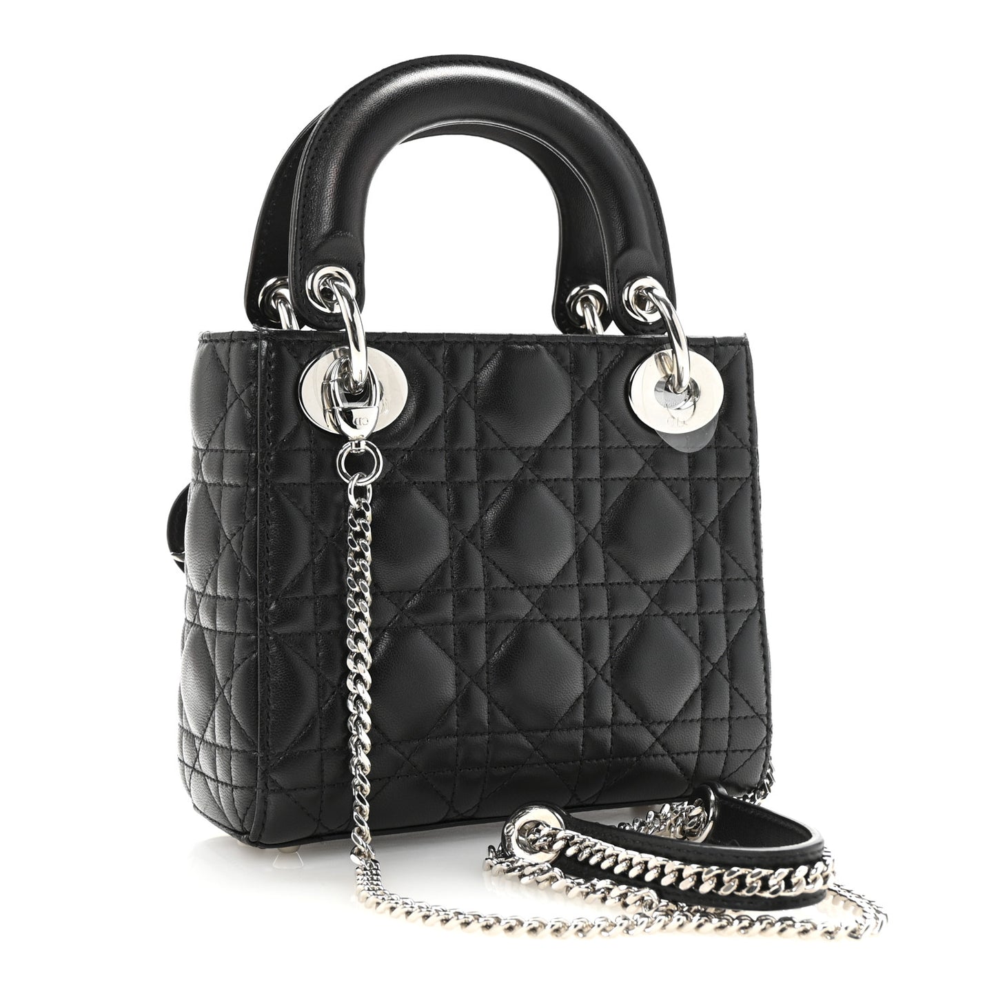 Lambskin Cannage Mini Lady Dior Black
