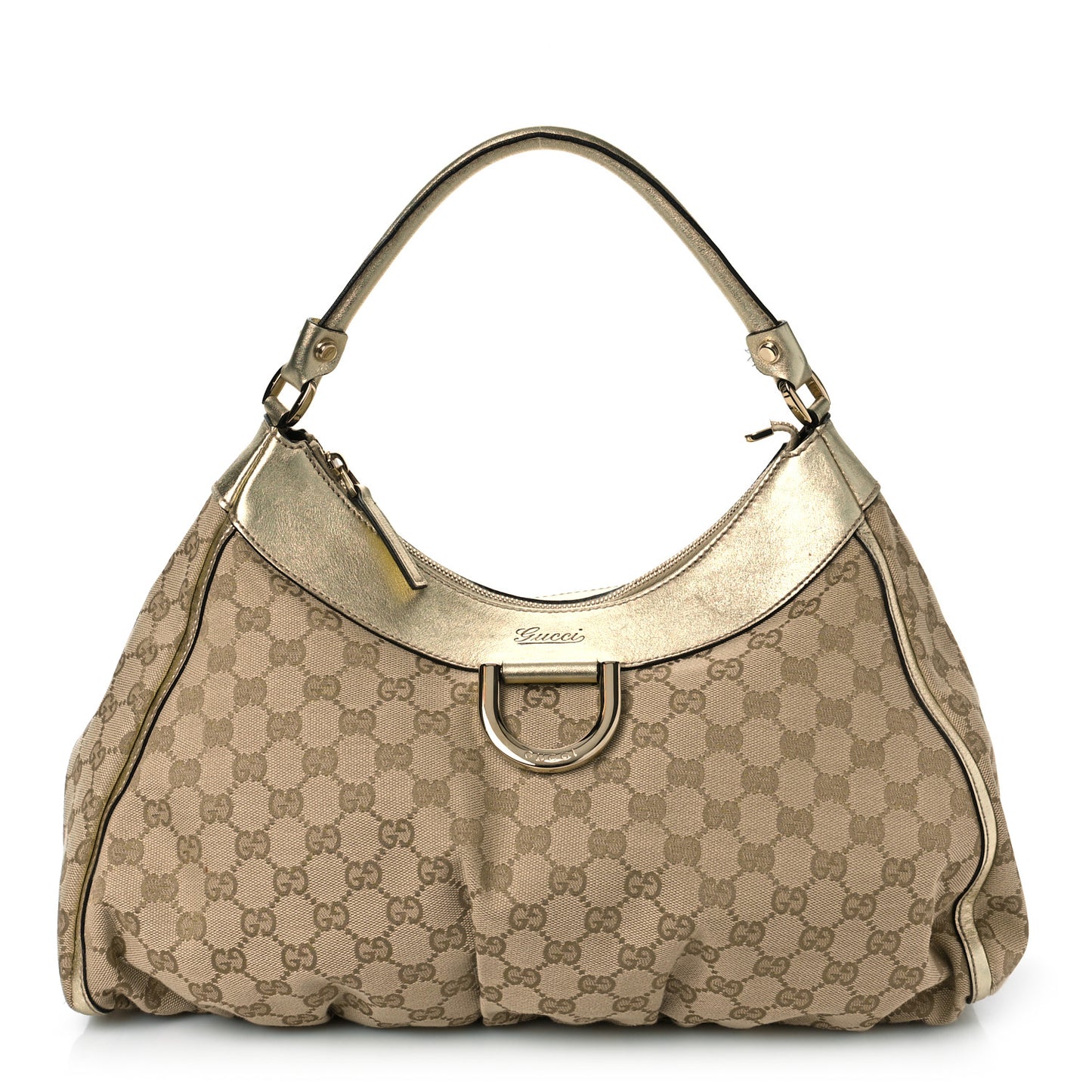 Monogram Medium D Gold Ring Hobo Gold