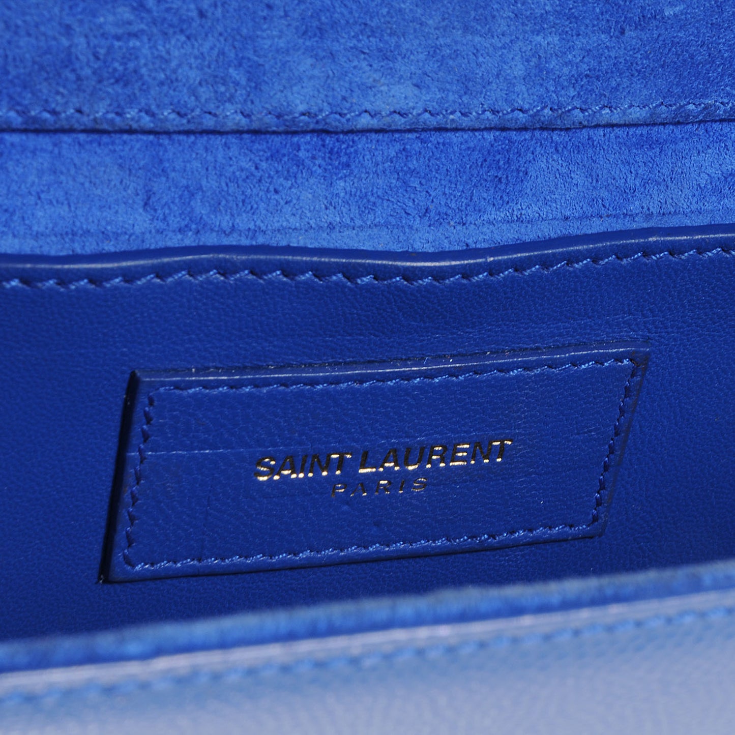 Textured Leather Small Classic Monogramme Royal Blue