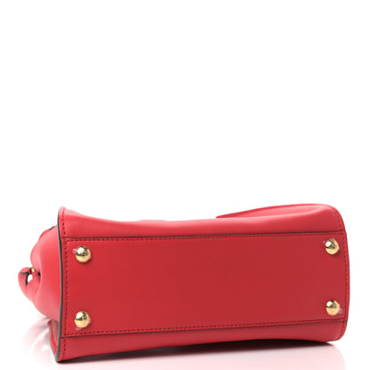 Fendi Vitello Seta Canvas FF Embroidered Mini Peekaboo Iconic Satchel Rosso Cardinale Multicolor 4 of 8