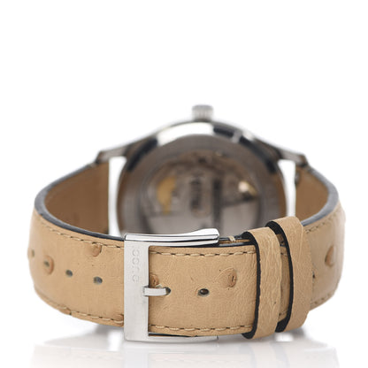 Gucci Stainless Steel Ostrich Mother of Pearl 38mm G-Timeless Cat Automatic Watch 4 of 6
