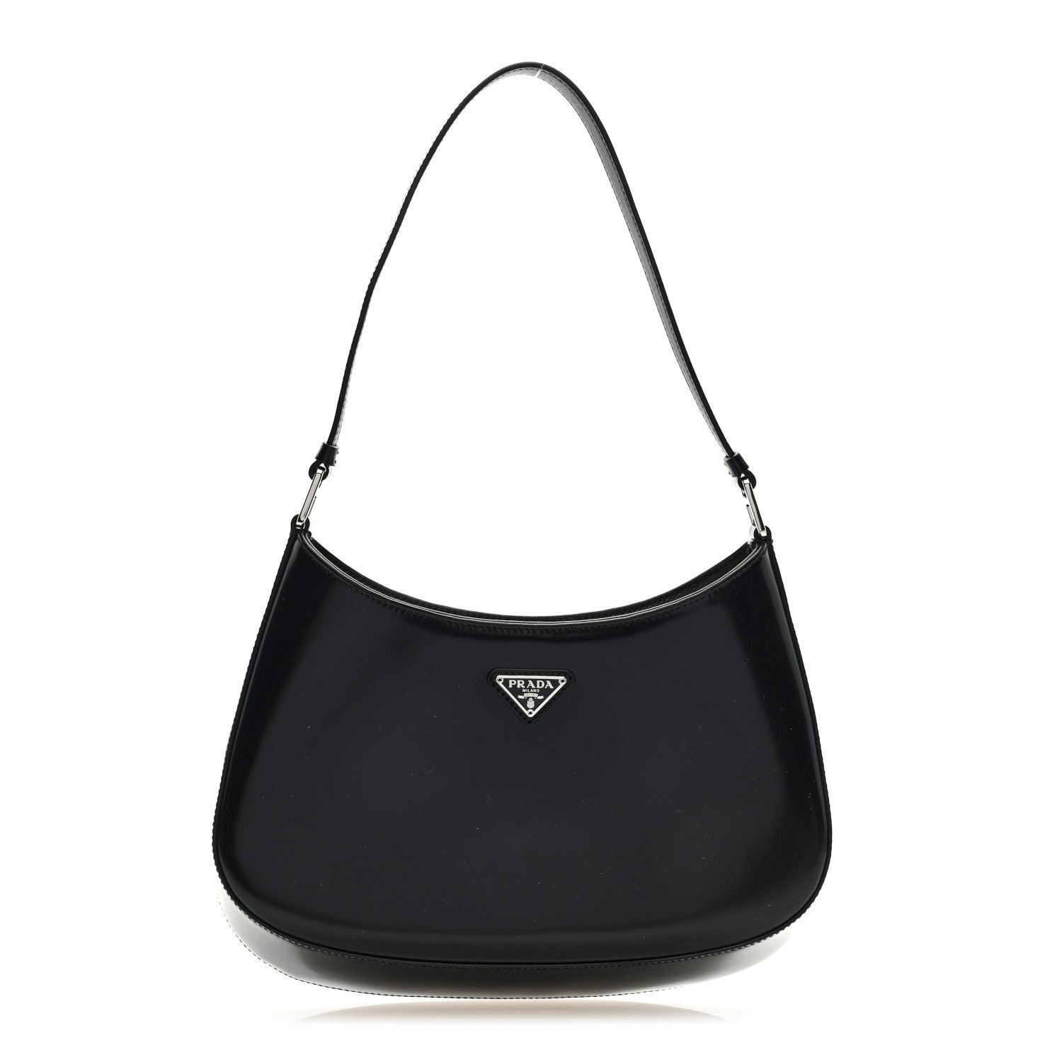 Prada Spazzolato Cleo Shoulder Bag Black 1 of 9
