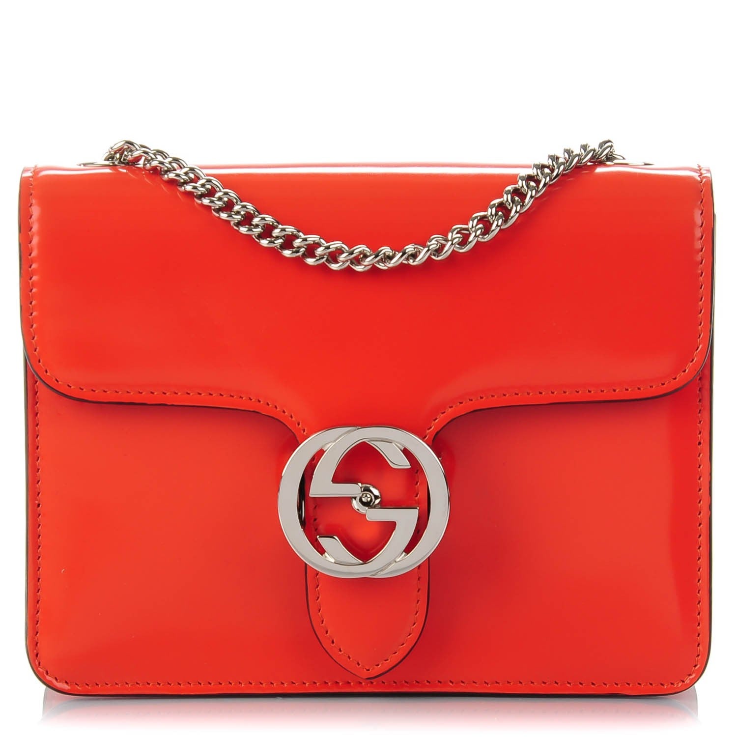 Gucci Shade Lux Calfskin Small Interlocking Shoulder Bag New Dark Orange 1 of 7