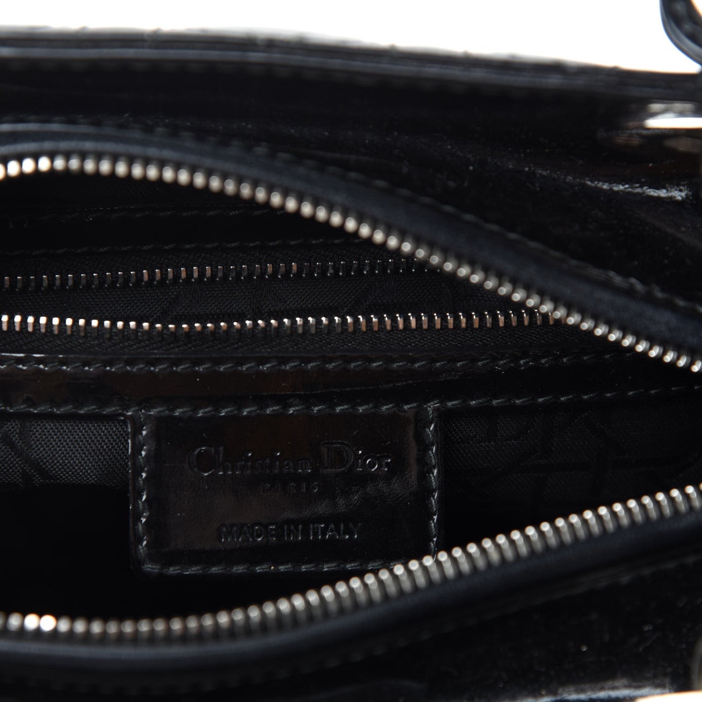 Patent Cannage Medium Lady Dior Black