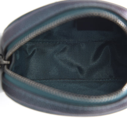 Chanel Iridescent Caviar Quilted Filigree Zip Around Classic Coin Purse Dark Turquoise 5 of 8