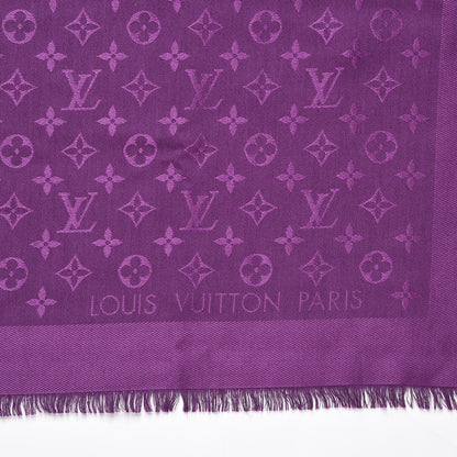 Louis Vuitton Silk Wool Monogram Shawl Cassis 3 of 7