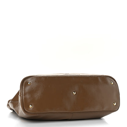 Saint Laurent Patent Calfskin Belle de Jour Cabas Tote Camel 3 of 7