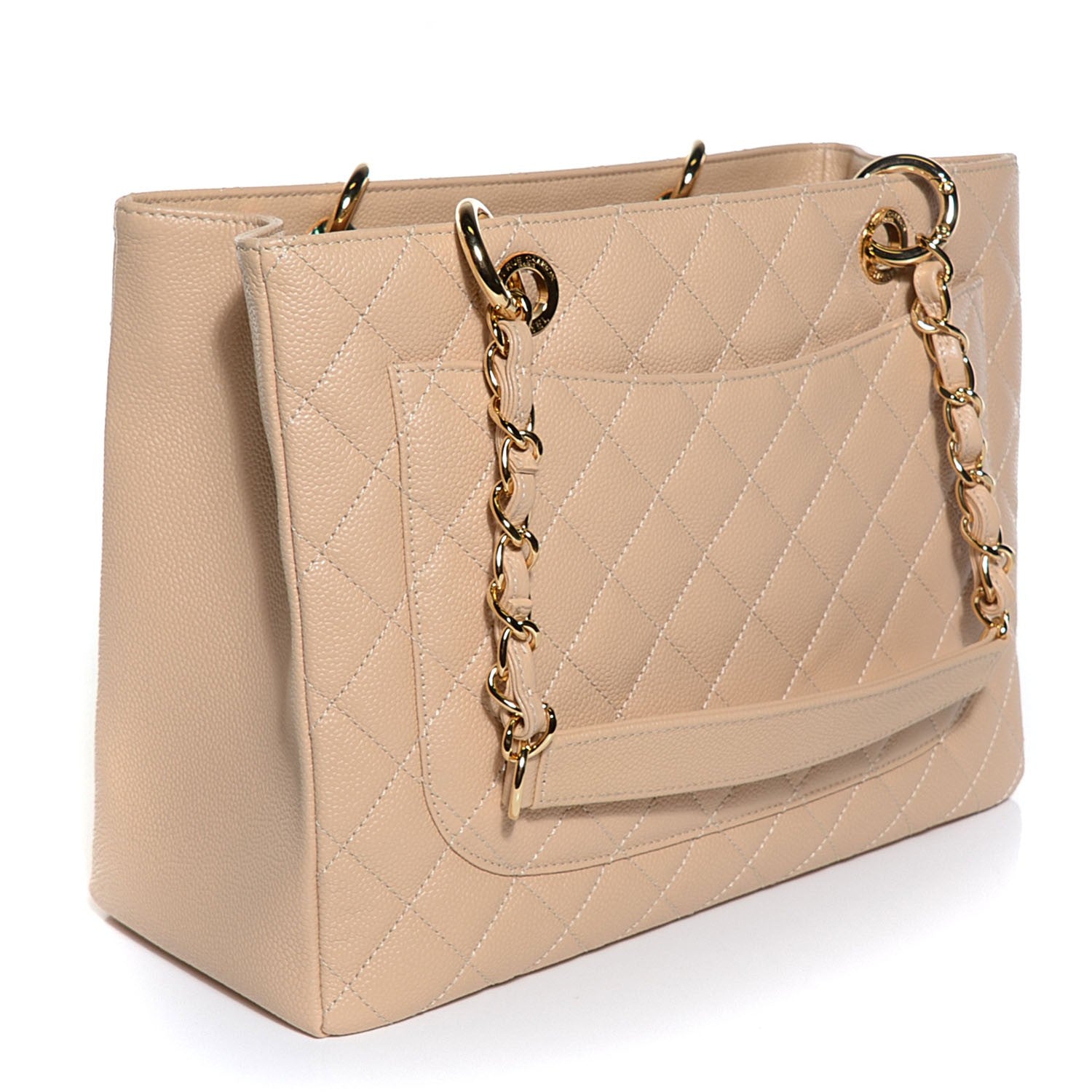 Chanel Caviar Quilted Grand Shopping Tote GST Beige Clair 3 of 7