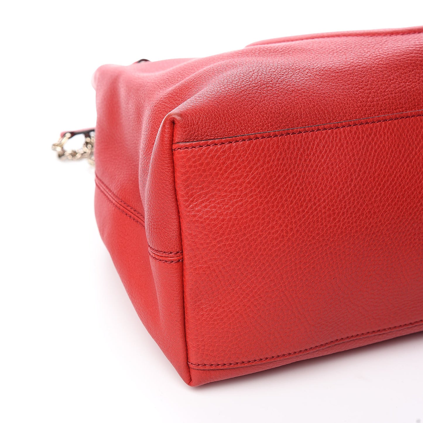 Pebbled Calfskin Medium Soho Chain Shoulder Bag Tabasco Red