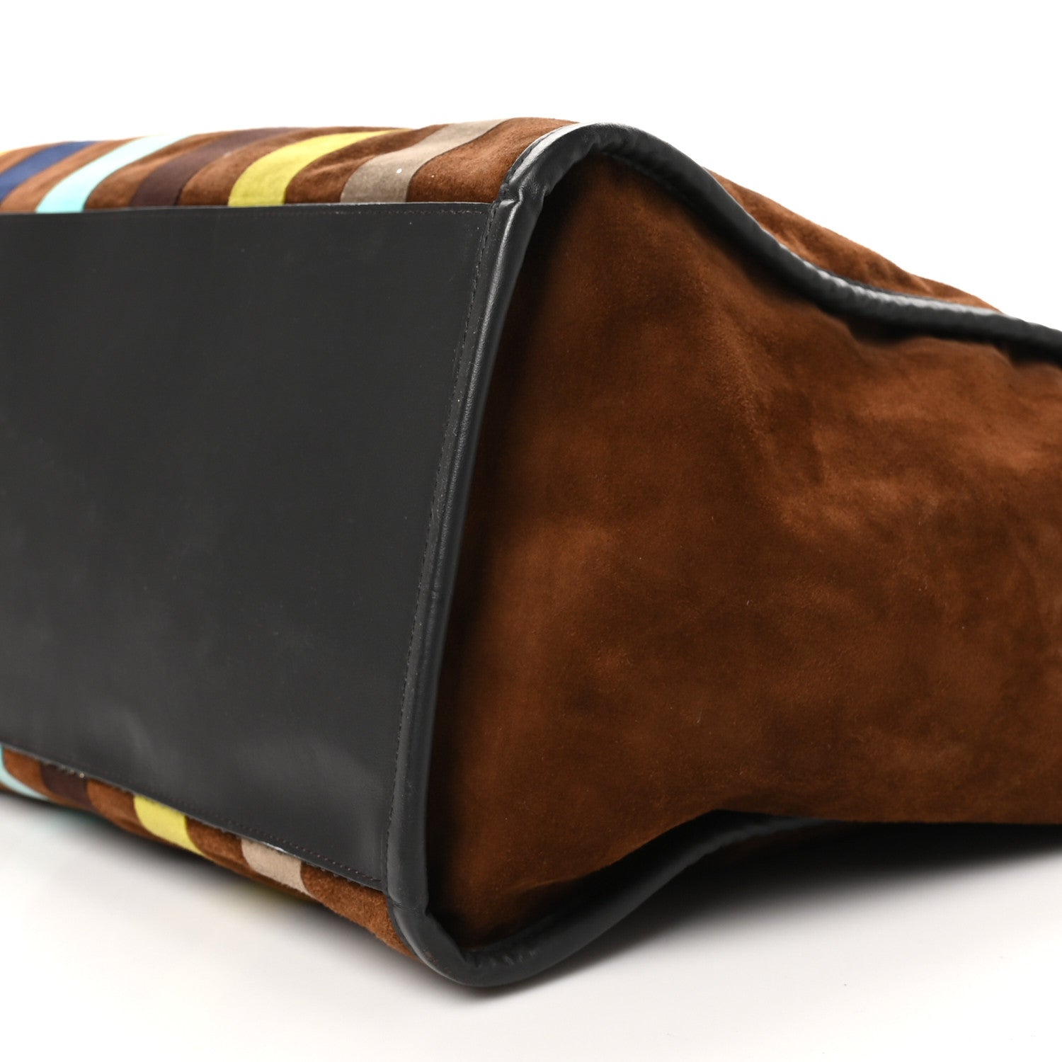 Fendi Suede Striped Fendi Sunshine Shopper Tote Brown Multicolor 9 of 9