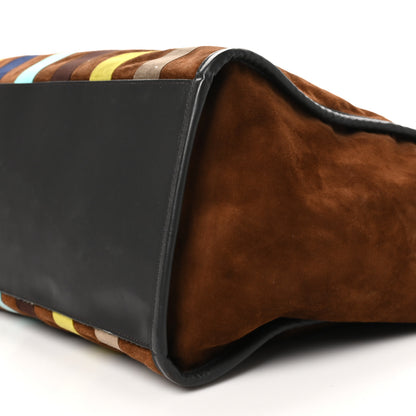 Fendi Suede Striped Fendi Sunshine Shopper Tote Brown Multicolor 9 of 9