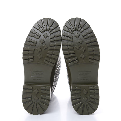 Saint Laurent Rubber Studded Festival Rain Boots 37 New Kaki Fonce 5 of 9