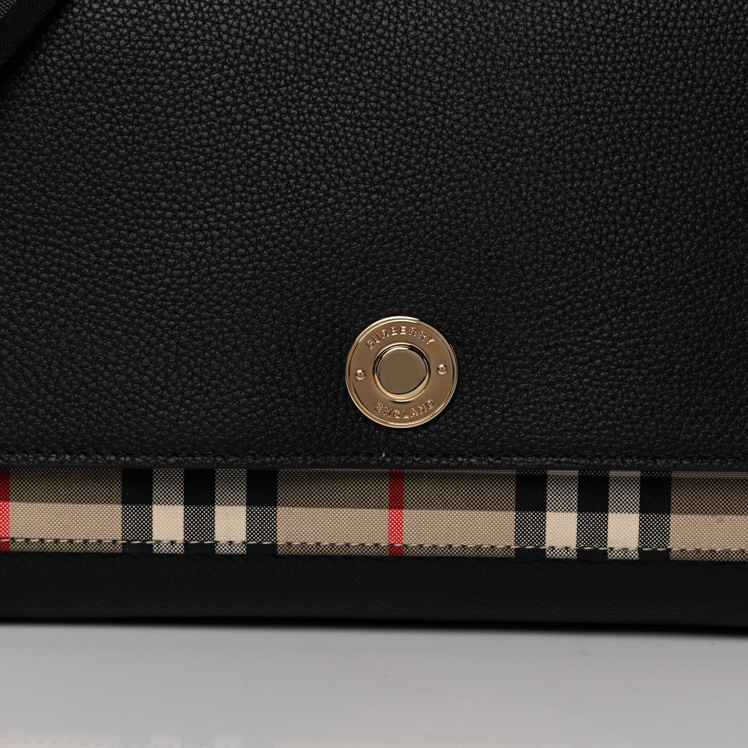 Burberry Grainy Calfskin Vintage Check Note Crossbody Bag Black 6 of 9