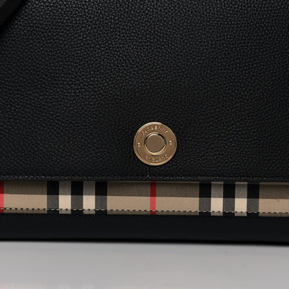 Burberry Grainy Calfskin Vintage Check Note Crossbody Bag Black 6 of 9