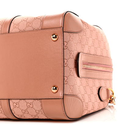 Gucci Monogram Azalea Calfskin Small Retro Interlocking G Duffle Bag Cloche Rose Pink 9 of 9