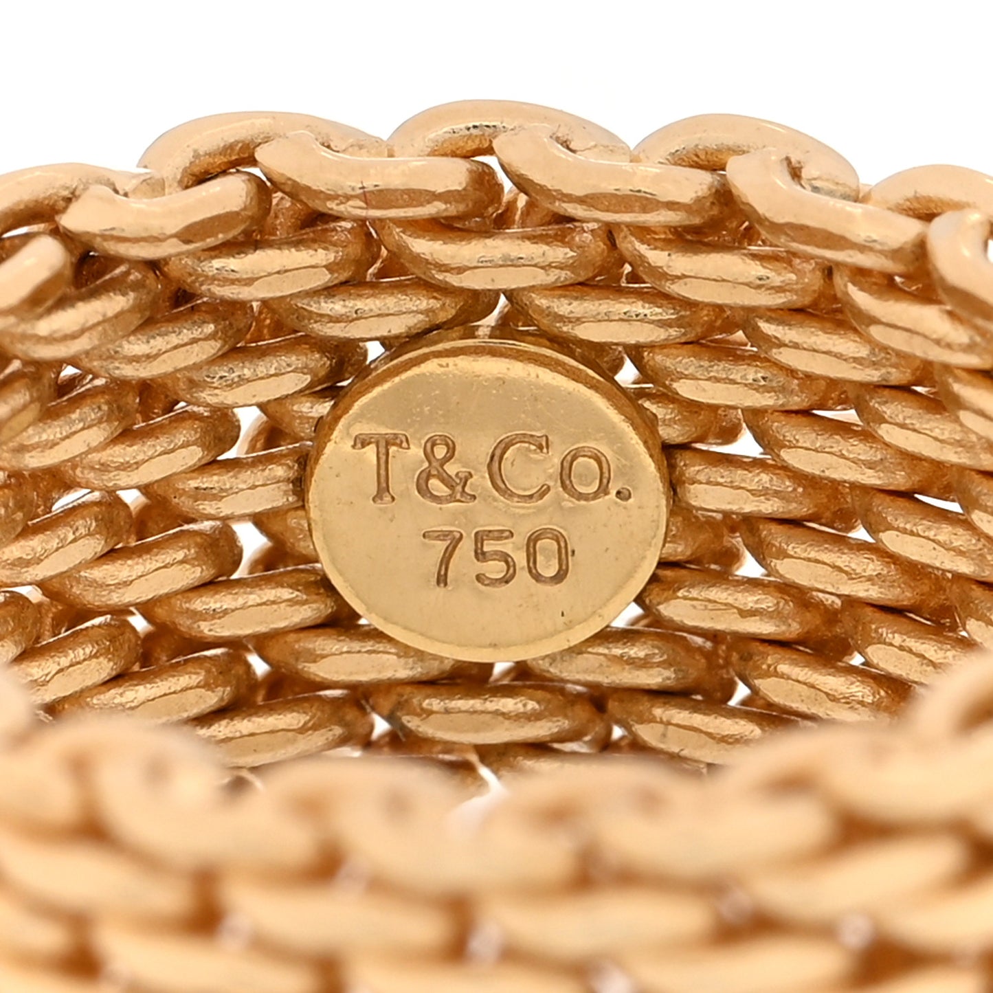 18K Yellow Gold Wide Somerset Mesh Ring 50 5.5