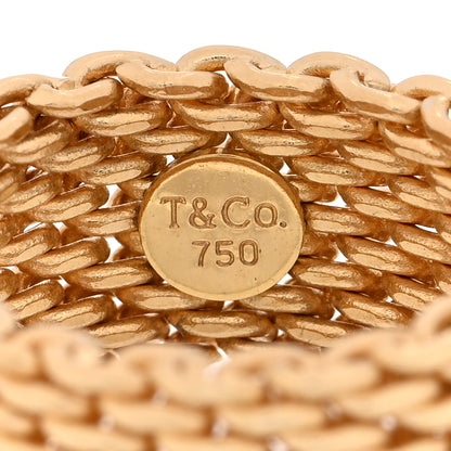 Tiffany 18K Yellow Gold Wide Somerset Mesh Ring 50 5.5 4 of 4