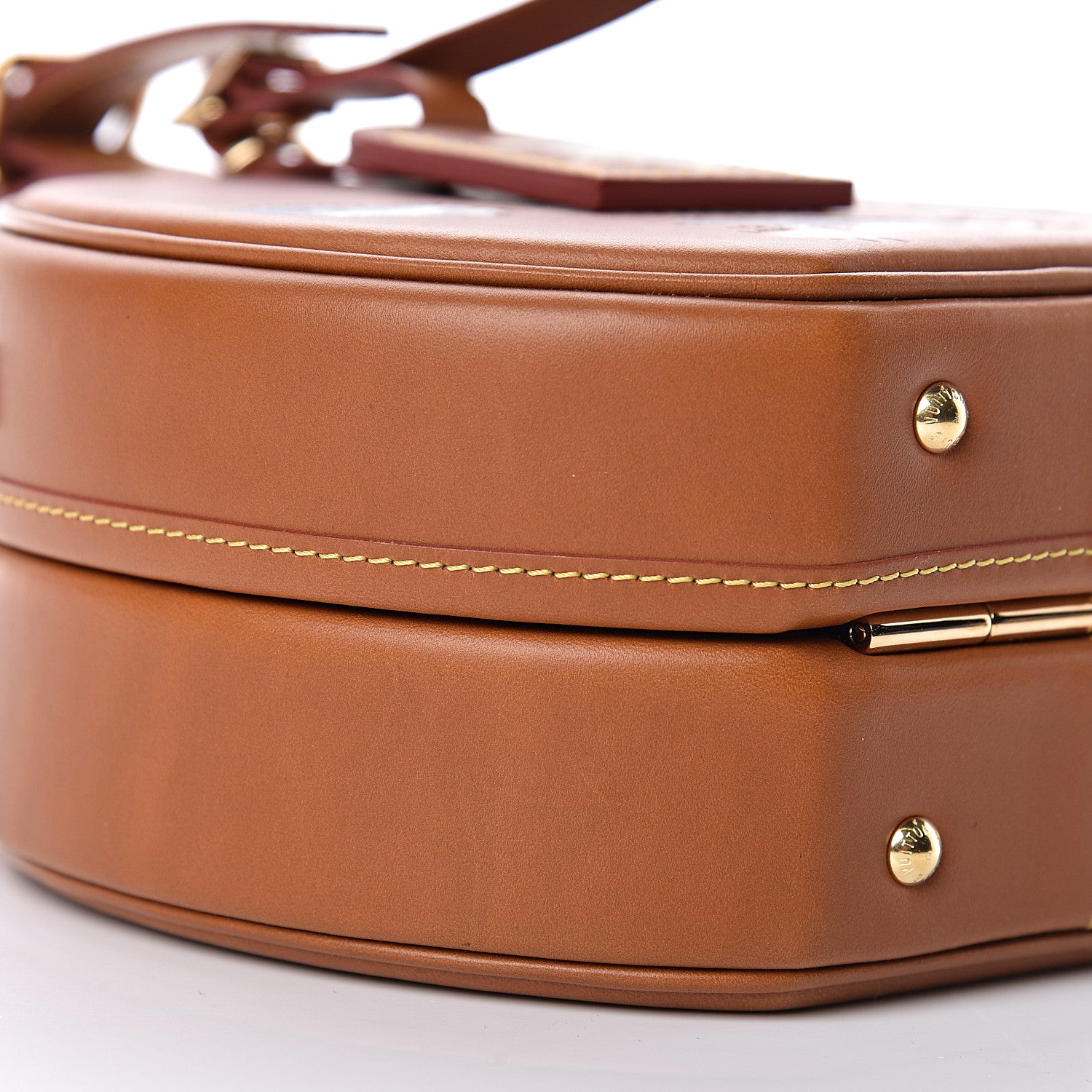 Louis Vuitton Calfskin Catogram Petite Boite Chapeau Tan 7 of 12
