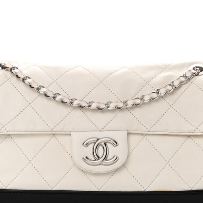 Chanel Calfskin Quilted VIP Flap White Black 8 of 21