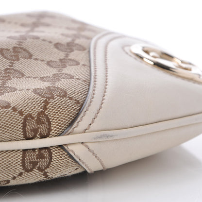 Gucci Monogram Medium New Britt Half Moon Hobo White 8 of 8