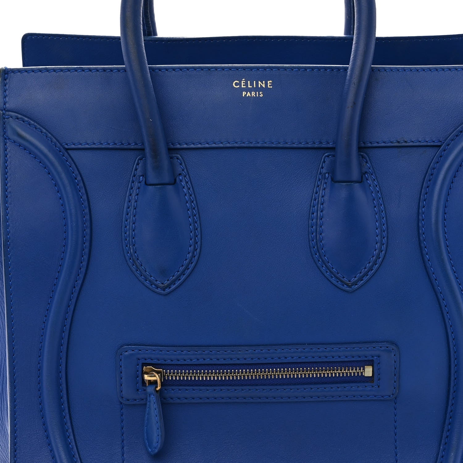 Celine Smooth Calfskin Mini Luggage Royal Blue 7 of 12