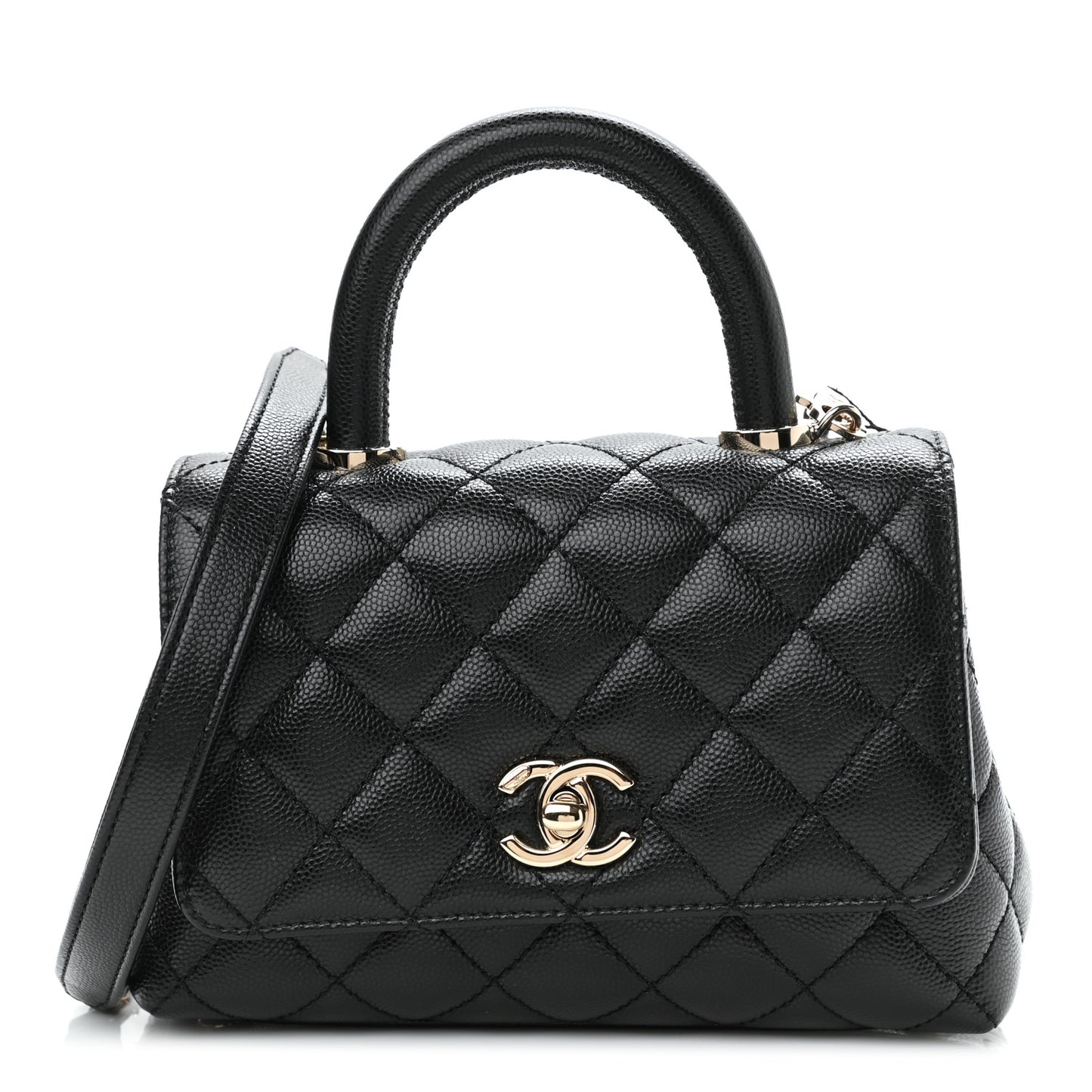 Caviar Quilted Extra Mini Coco Handle Flap Black