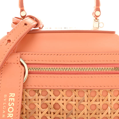 Bulgari Calfskin Rattan Serpenti Forever Top Handle Vanity Orange 8 of 13