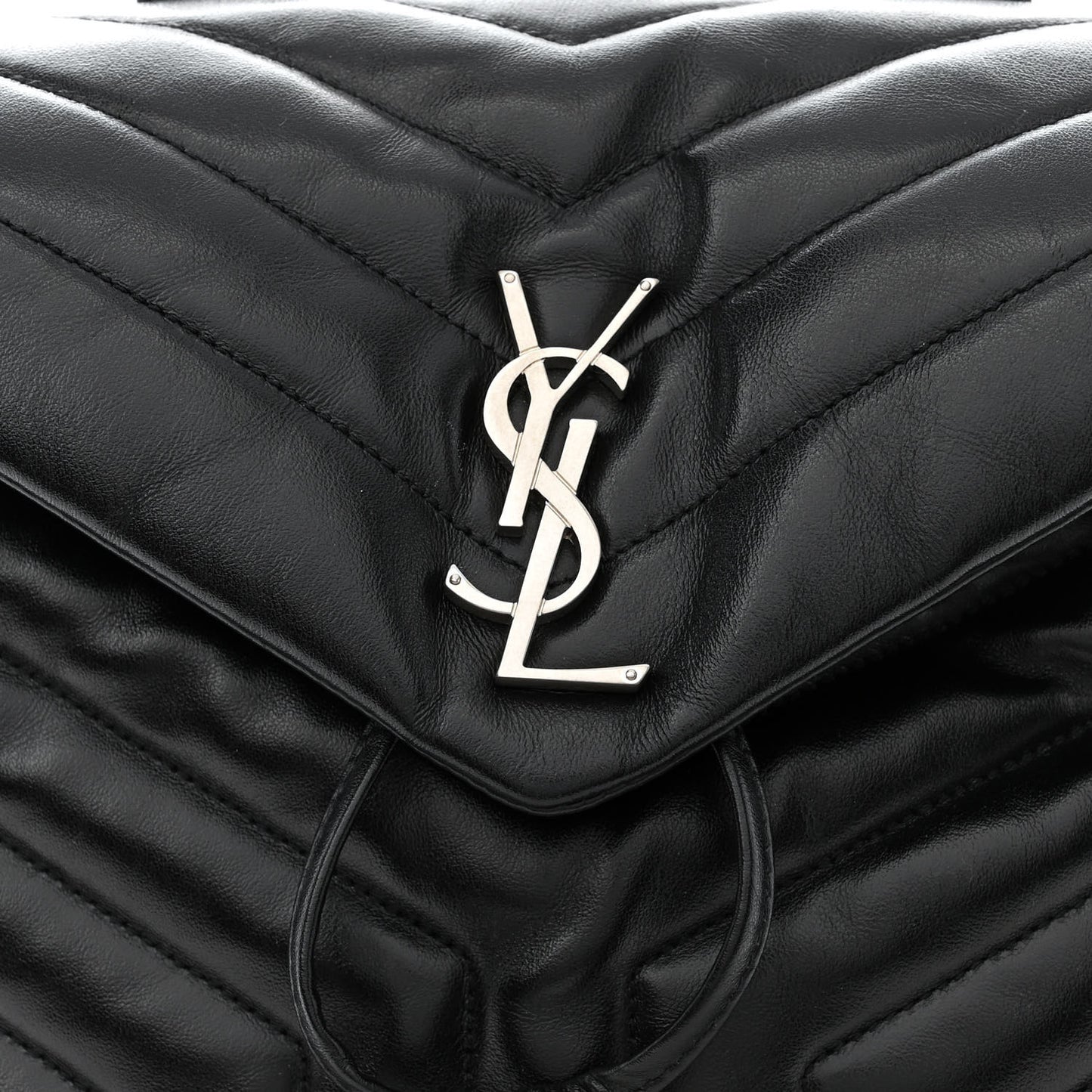Calfskin Y Quilted Monogram Small Loulou Backpack Black