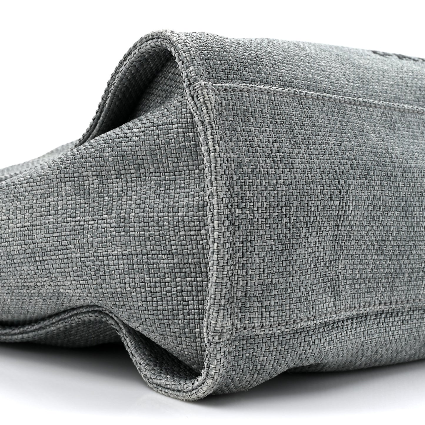 Woven Straw Raffia Large Deauville Tote Grey