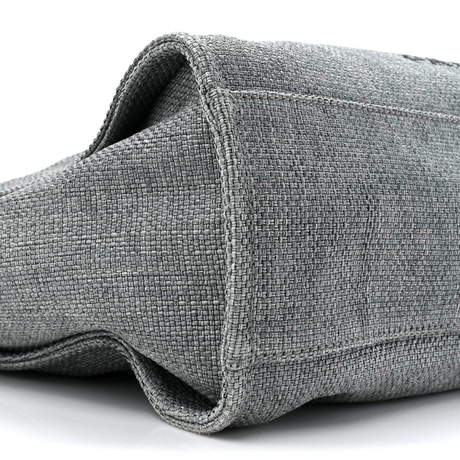 Chanel Woven Straw Raffia Large Deauville Tote Grey 10 of 14