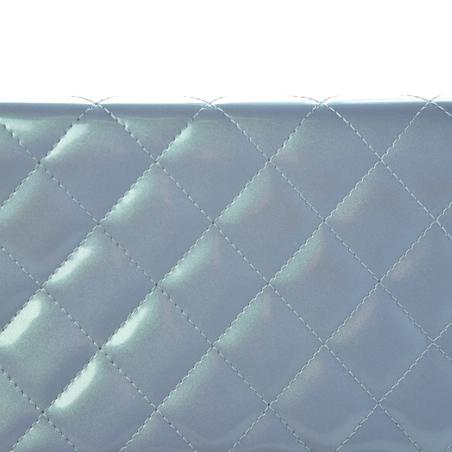 Chanel Metallic Patent Calfskin Quilted Boy Wallet on Chain WOC Light Blue 9 of 10