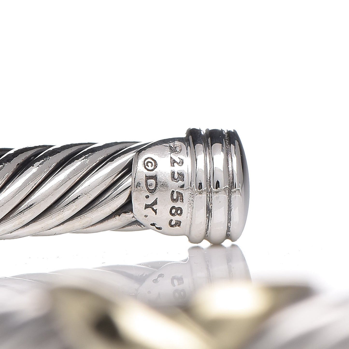 Sterling Silver 14K Yellow Gold 5mm X Station Cable Bracelet