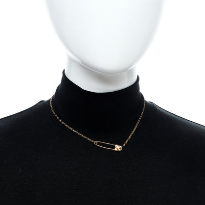 Chrome Hearts 22K Yellow Gold Diamond Safety Pin Chain Necklace 2 of 6