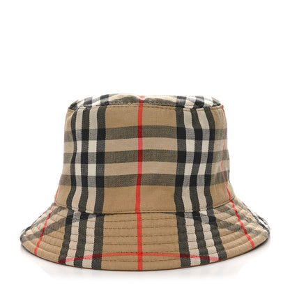 Burberry Calfskin Technical Cotton Vintage Check Bucket Hat Archive Beige 5 of 13