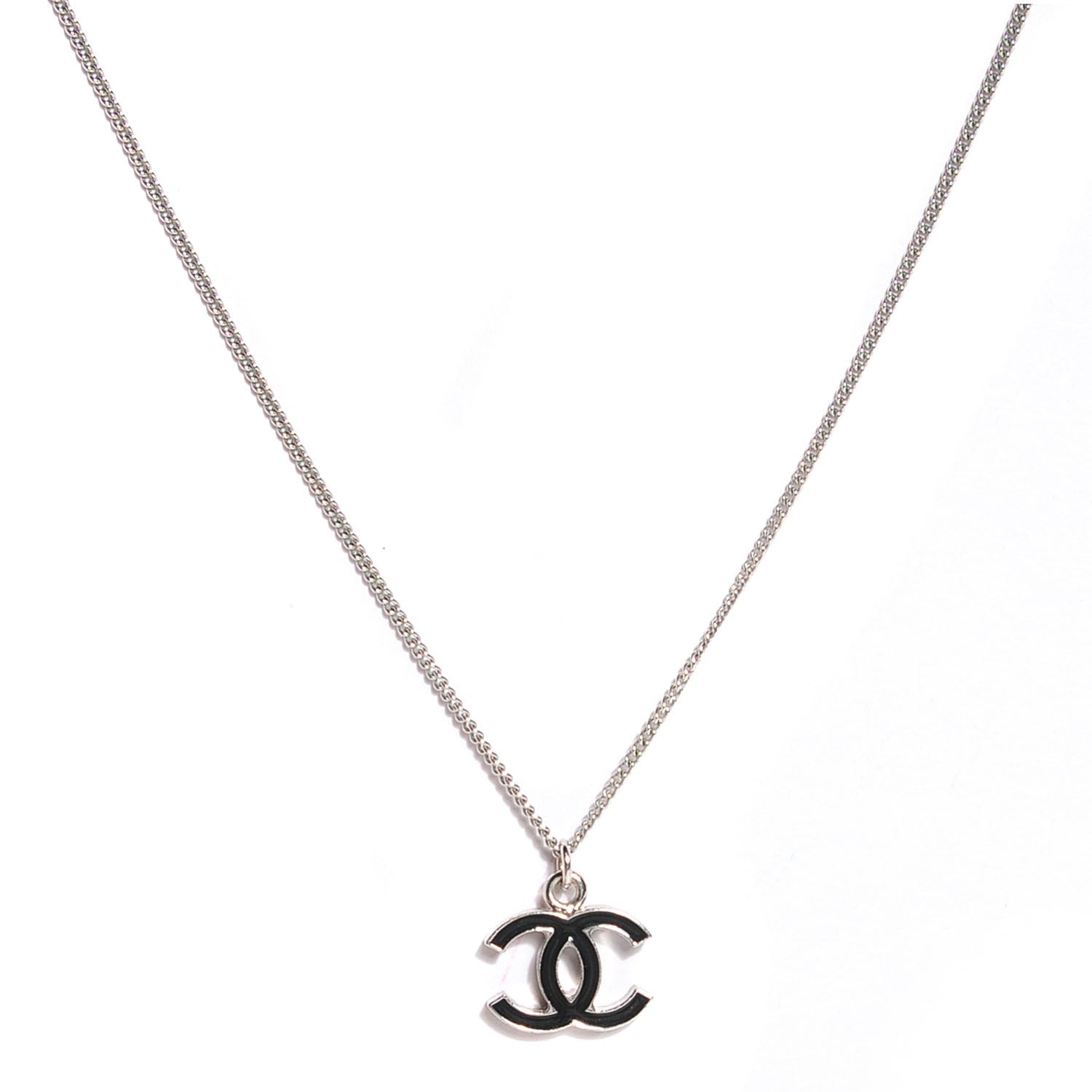Chanel Enamel CC Necklace Black 1 of 5