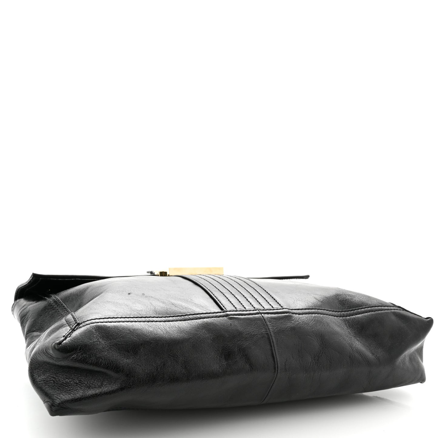 Vitello Acqua Maxi Baguette Shoulder Bag Black