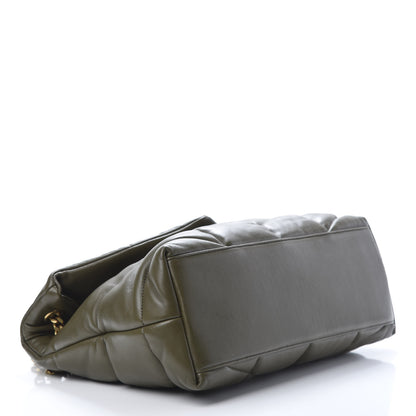 Saint Laurent Lambskin Quilted Medium Loulou Puffer Monogram Chain Satchel Seaweed 4 of 11