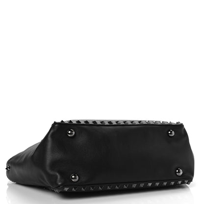 Valentino Garavani Vitello Small Rockstud Tote Black 4 of 7