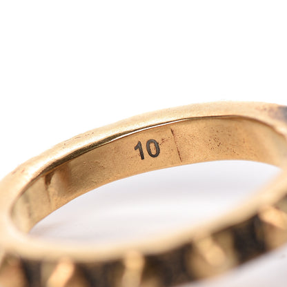 Gucci Metal Feline Head Ring 62 10 Aged Gold 7 of 7