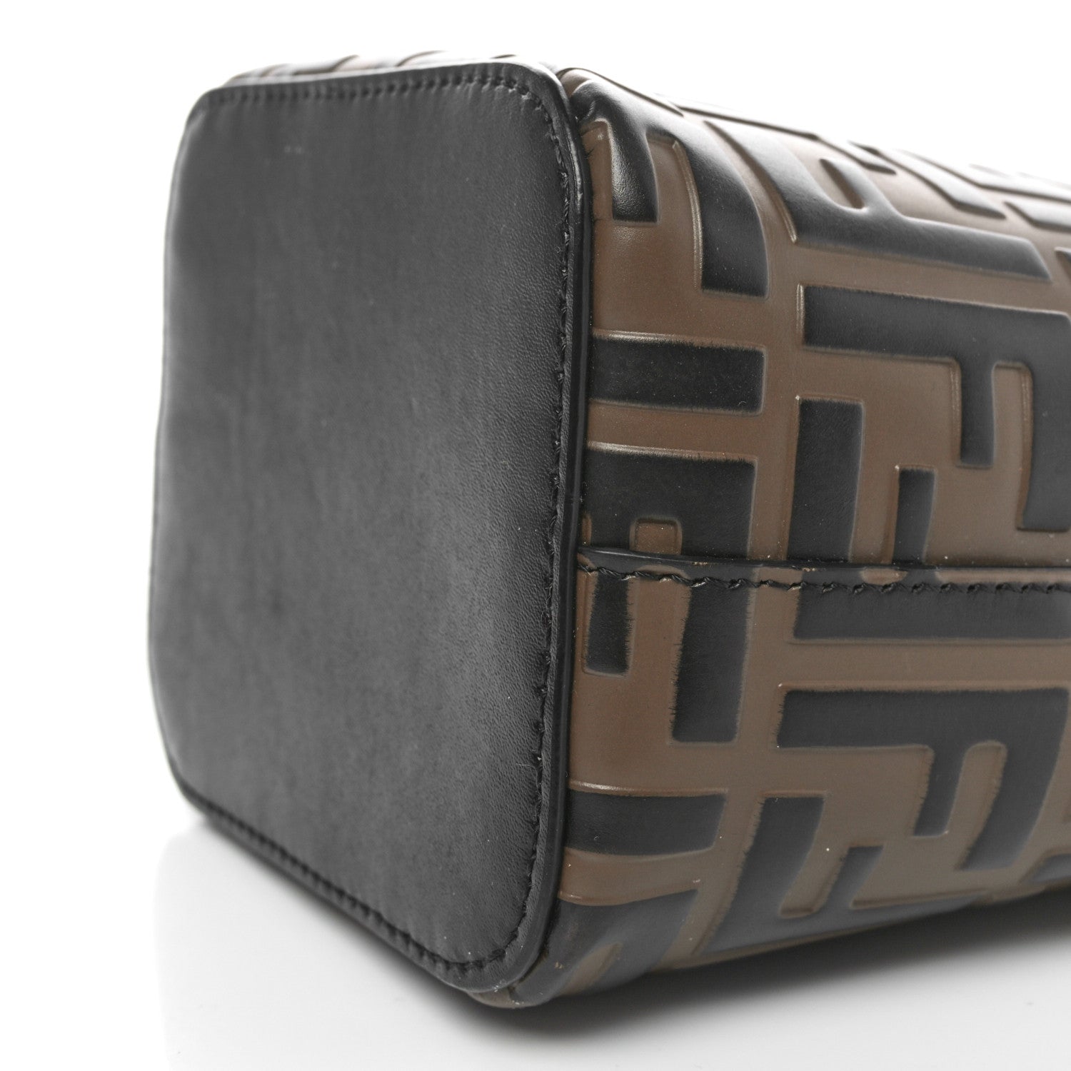 Fendi Vitello Liberty F is Fendi Bi-Color FF 1974 Embossed Mini Mon Tresor Bucket Bag Maya Black 7 of 11
